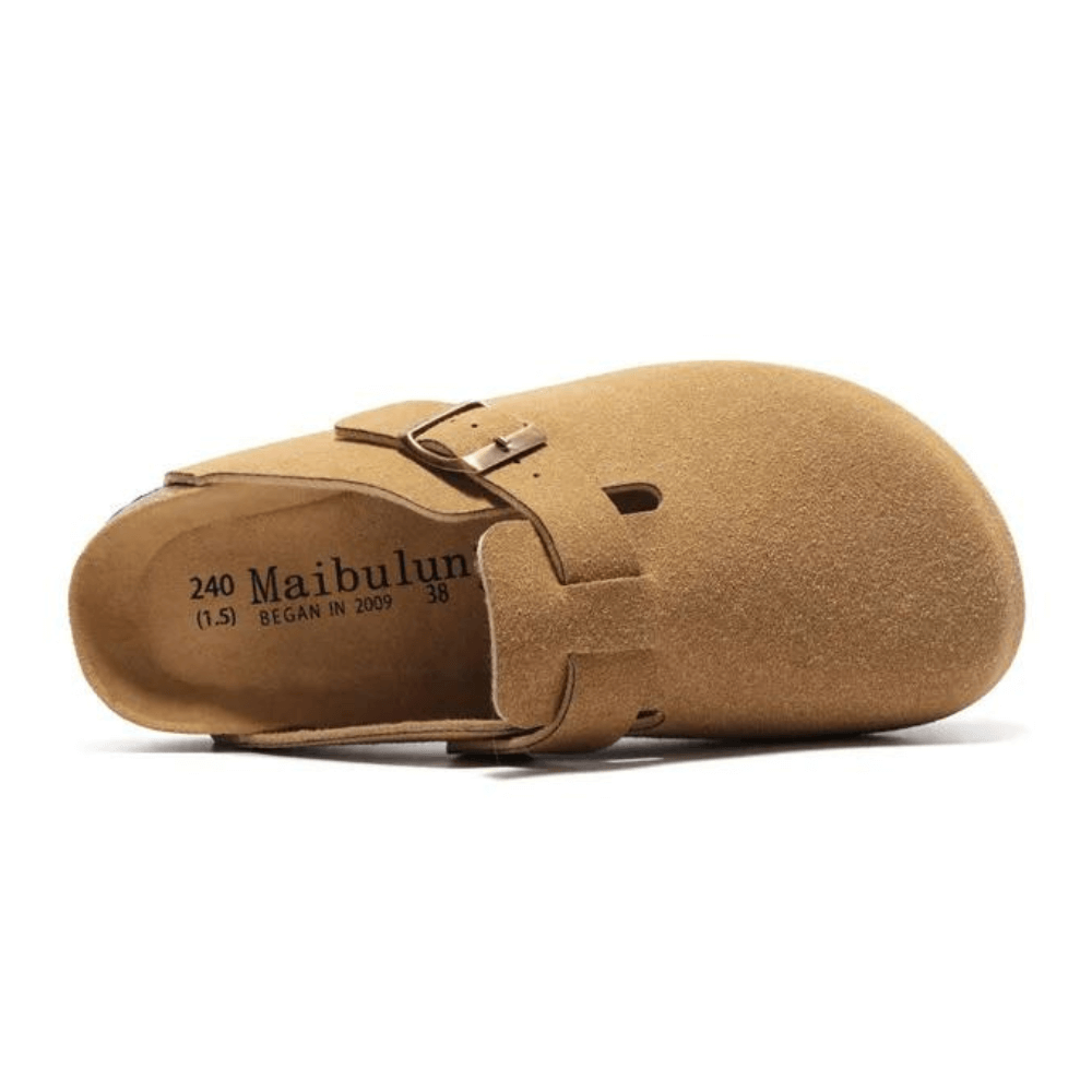 Velune Hefesto Suede Clog - Brown top view