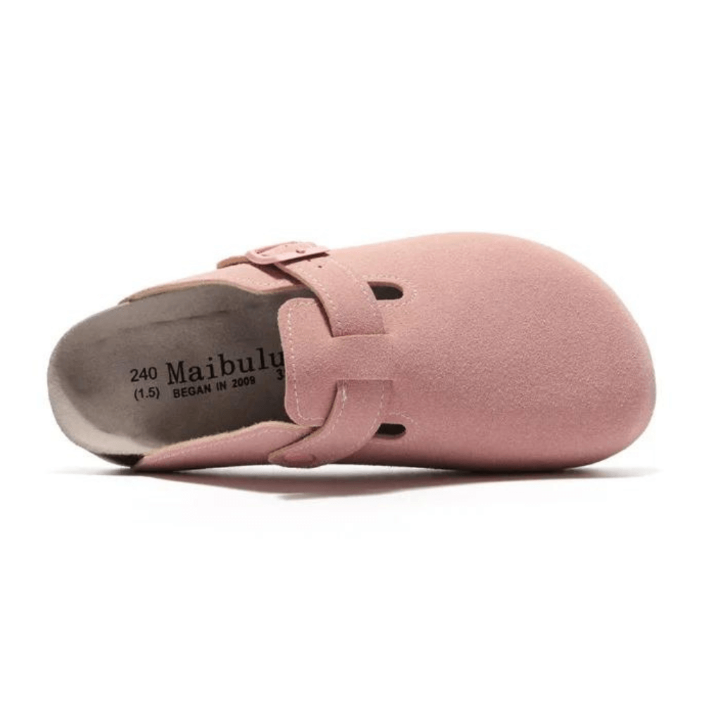 Velune Hefesto Suede Clog - Pink top view