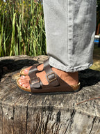 Velune Hermes Leather Sandals - Brown