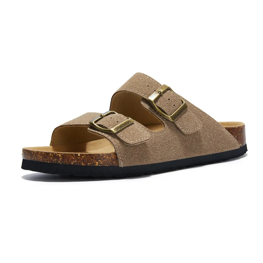 Velune Hermes Suede Sandals - Khaki