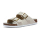 Velune Arizona Suede Sandals - White