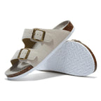 Velune Arizona Suede Sandals - White