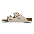 Velune Arizona Suede Sandals - White