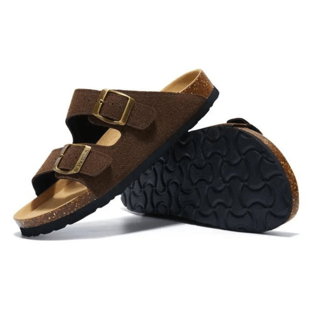 Velune Hermes Suede Sandals - Brown