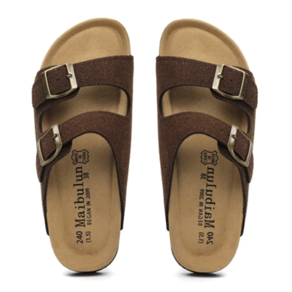 Velune Hermes Suede Sandals - Brown