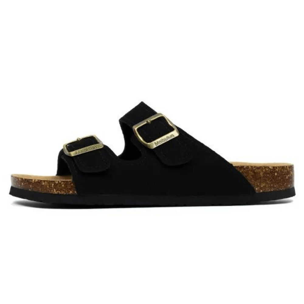 Velune Hermes Suede Sandals - Black