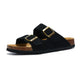 Velune Arizona Suede Sandals - Black