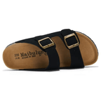 Velune Hermes Suede Sandals - Black