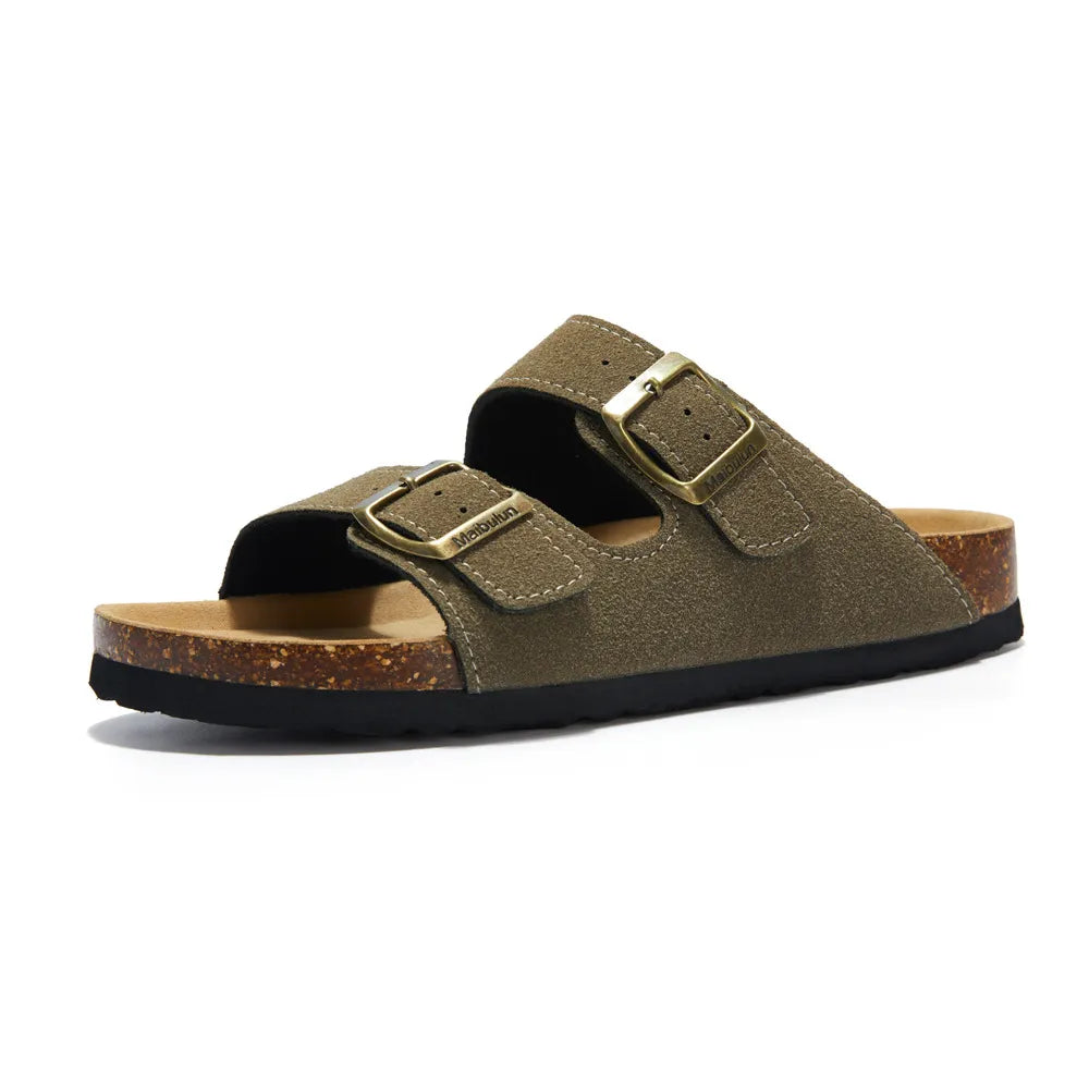 Velune Hermes Suede Sandals - Green