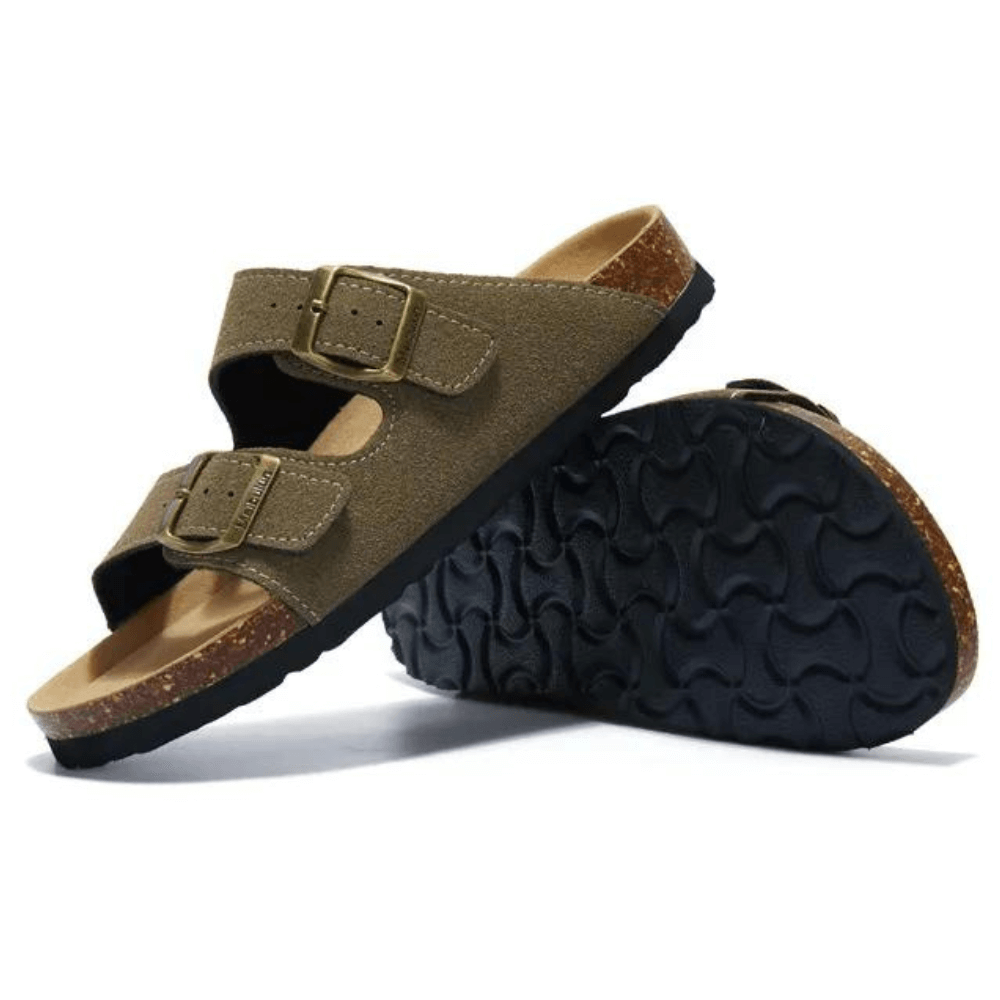 Velune Hermes Suede Sandals - Green