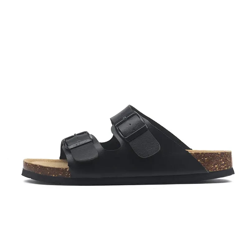 Velune Hermes Leather Sandals - Black