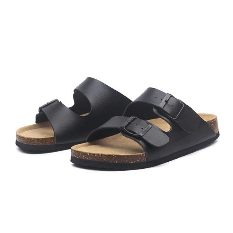 Velune Hermes Leather Sandals - Black
